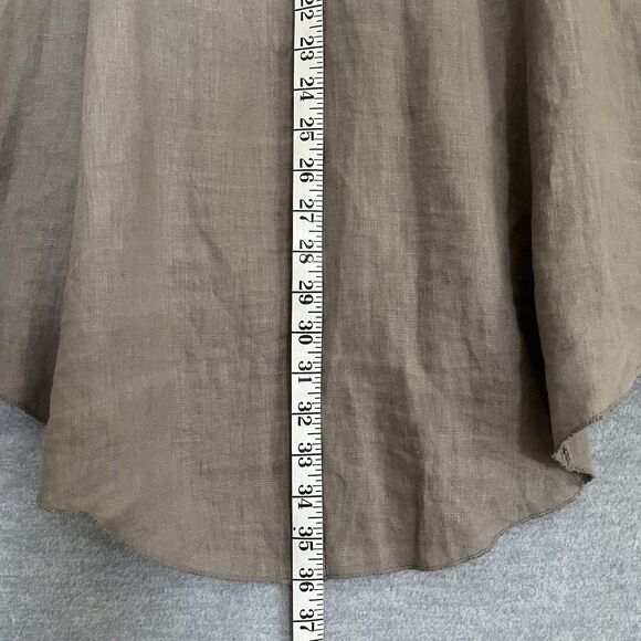 Romeo Giulia Lagenlook Linen Tunic Size M Taupe Embroidered Cottage Boho Artsy - Picture 14 of 15